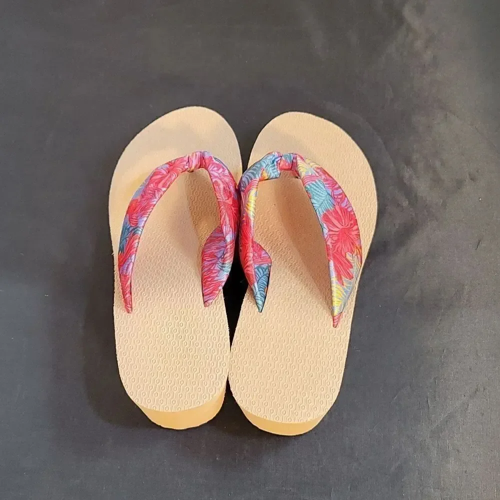 BRAND NEW PRINTED WEDGE FLIP-FLOP